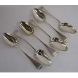 6 Georgian London 1798 possibly Solomon Hougham desert spoons - total weight 5.53ozt
