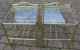 Pair of glass topped occasional / bedside tables