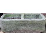 Stone two part trough 80cm w x 43cm d