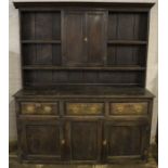 18th century oak dresser with brass handles