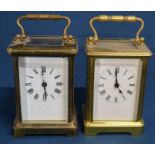2 French carriage clocks one with a key