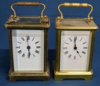 2 French carriage clocks one with a key