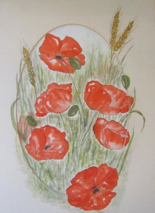 Collection of pictures and prints includes Poppies, Egyptian papyrus art, lady washing print and - Image 2 of 8