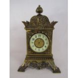Ornate French bracket clock - possibly late 19th century - without hands and damaged glass approx.