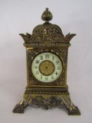 Ornate French bracket clock - possibly late 19th century - without hands and damaged glass approx.