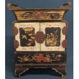 Late 19th / early 20th century Japanese lacquered table cabinet 35.5cm high