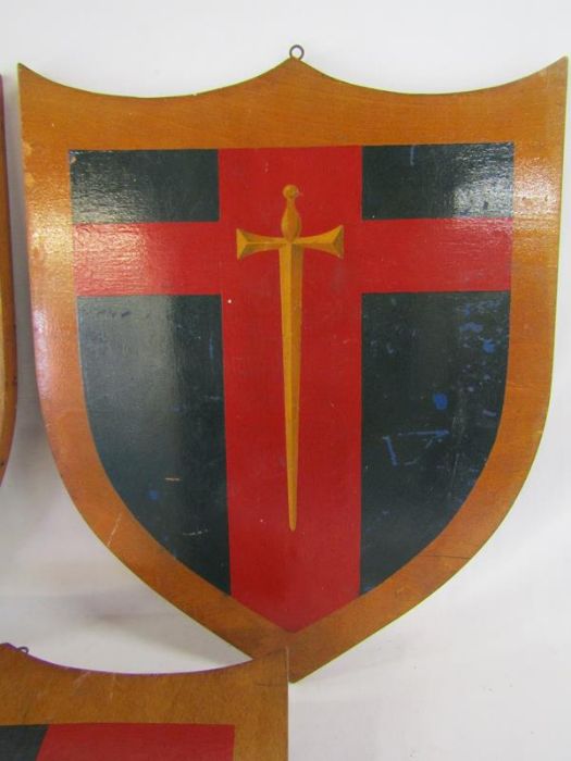 3 Regimental painted wooden shields - British army of the Rhine, WW2 British 21st army group GHQ and - Image 3 of 4