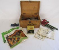 Vintage Meccano with instructions in a pine box