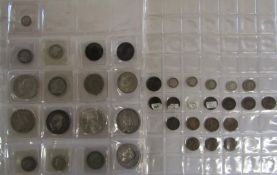Collection of Queen Victoria and King George V and III coins includes 1893 one shilling, 1826