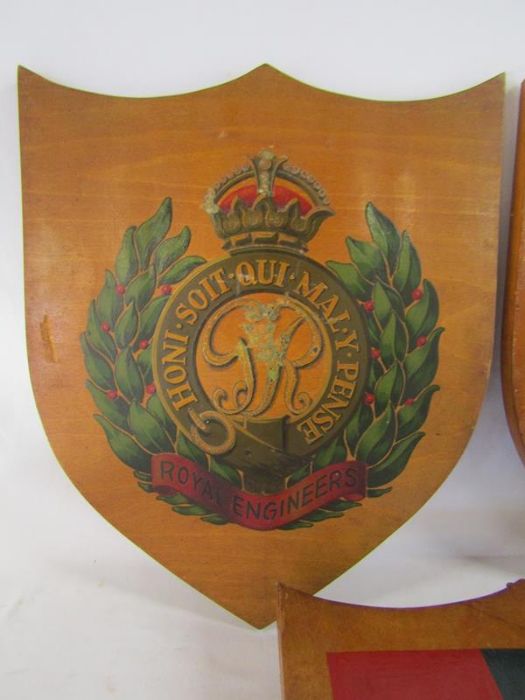 3 Regimental painted wooden shields - British army of the Rhine, WW2 British 21st army group GHQ and - Image 2 of 4