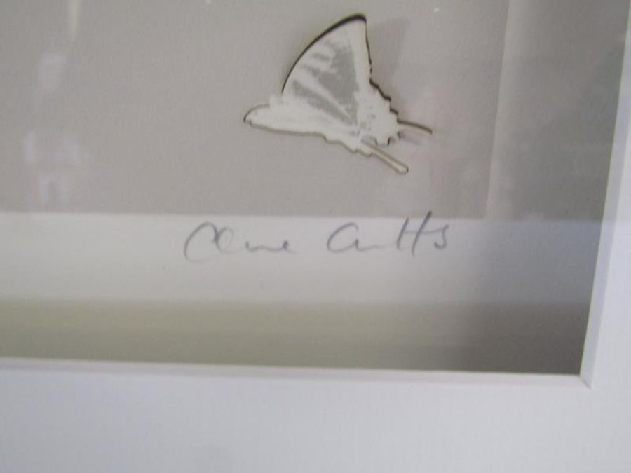 'Butterflies, Bird and Magnolia' artwork signed Claire Cutts limited edition 25/150 - bird in flight - Image 5 of 7