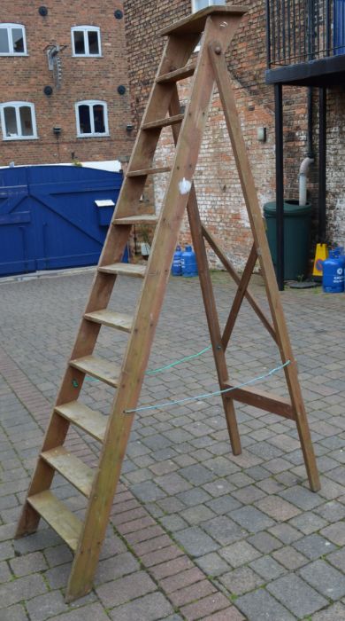 Tall wooden step ladders