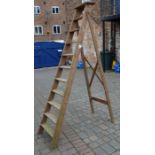 Tall wooden step ladders