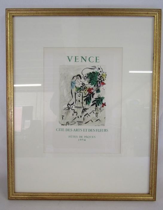 Marc Chagall lithographic print 'Vence' 'Cite Des Arts Et Des Fleurs Fetes De Paques'  approx. 53. - Image 2 of 4