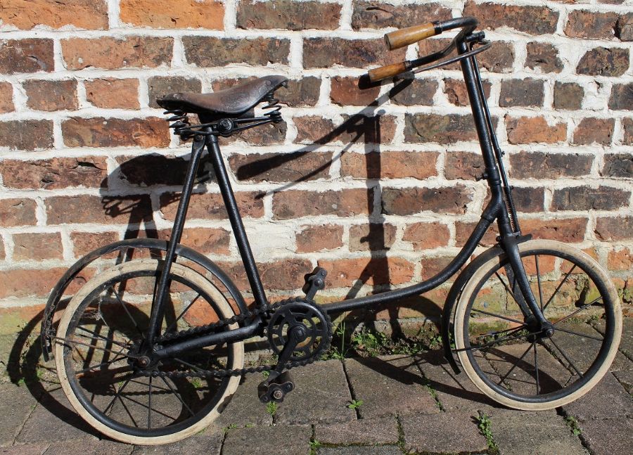 British made fairy cycle with spoon brake and solid tyres c1920/30s, possibly Triang