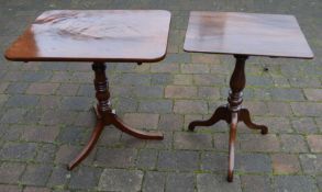 Victorian tilt top table & a reproduction tilt top table