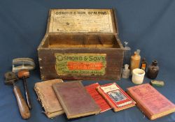 Osmond & Son Spalding medical chest with contents including "Everyday Farriery" from disease to