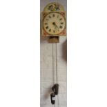 Black Forest circa 1820 wall clock with 2 weight driven striking mechanism