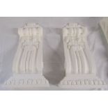 2 pairs of plaster wall brackets / corbels, one pair depicting mermaids (23cm x 16.5cm)