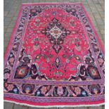 Hand woven multi ground full pile Persian Heriz carpet 252cm by 155cm
