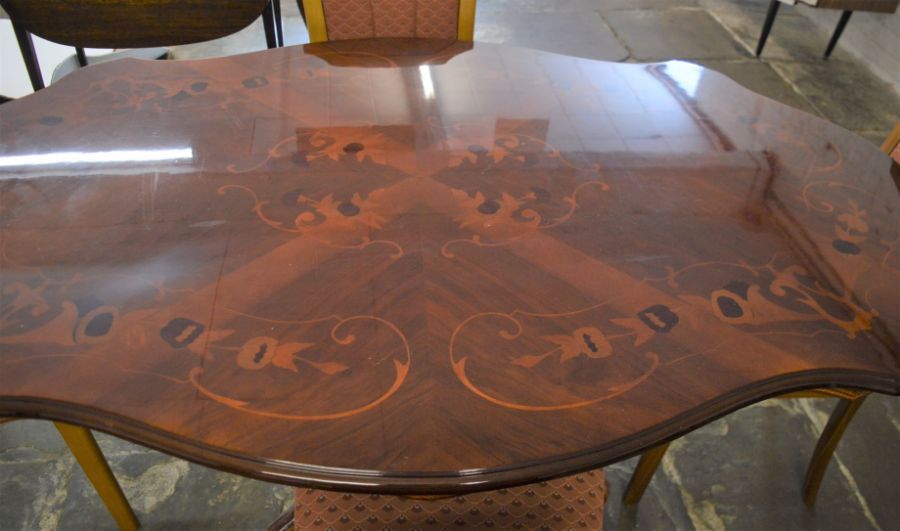 Italian inlaid dining table 173cm by 108cm & 4 chairs - Image 2 of 3