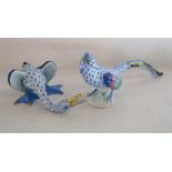 Herend Hungary porcelain goose and fishnet pheasant