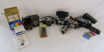 Collection of cameras, Kennilworth II, Pentax ME Super, Halina Paulette, Perlux Prontor-s, Zorki