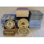 37 Wedgwood calendar plates from 1970's onwards (mostly boxed) & 4 Royal Grafton Christmas plates