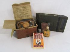 WWII Sherman tank Periscope M6, boxed respirator (rubber perished), Glenmorangie miniature and a