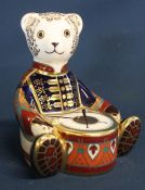 Royal Crown Derby limited edition paperweight "Drummer Teddy" 707/1500 with certificate & box