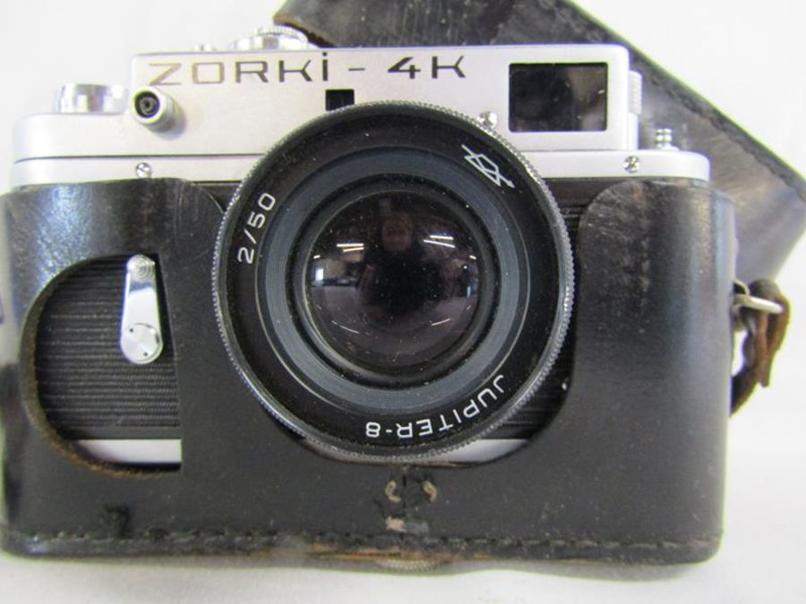 Collection of cameras, Kennilworth II, Pentax ME Super, Halina Paulette, Perlux Prontor-s, Zorki - Image 14 of 15