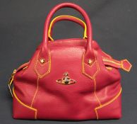 Vivienne Westwood pink leather handbag - unused, with original shop tag & dust bag, dimensions: 29cm