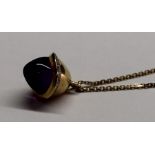 Links of London 18ct yellow gold Infinite Love pendant with central sugar loaf amethyst surrounded