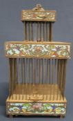 Chinese cloisonne hanging cricket cage 26cm high