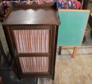 Edwardian gallery top music cabinet & a folding card table
