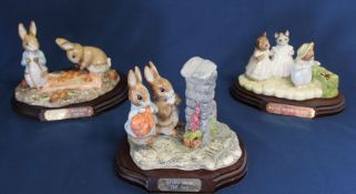 3 Beswick Beatrix Potter tableaus: Mittens Tom Kitten & Moppet (Annual Collectors piece), Hiding
