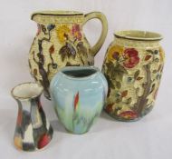 West Germany 506-10 small vase, West Germany 570-12 small vase and J woods Indian Tree jug and vase