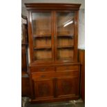 Victorian mahogany display bookcase Ht 226cm L 120cm D 44cm