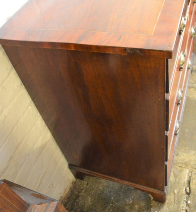 Georgian mahogany chest of drawers with bone escutcheons & brass plate handles (2 missing) L 97cm - Image 4 of 5