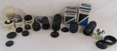 Collection of Tamron lenses, Adaptall, Asahi, Vivitar, etc