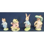 2 sets of Beswick Ware large size gold limited edition Beatrix Potter figurines : Tom Kitten &