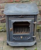 Cast iron solid wood burner (requires glass panel)