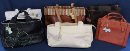 Six Radley leather handbags