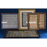 5 sets of framed military related cigarette cards