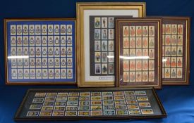 5 sets of framed military related cigarette cards