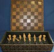 Carlton resin Roman chess set in original box with chess board