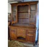 Large Victorian oak dresser Ht 220cm L 152cm D 46cm