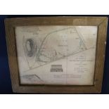 Willliam Kemp "Plan and Survey of Pontefract Race Course in the County of York" - framed & hand