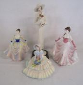 Royal Doulton 'Lisa' and 'Daydreams' (slight chip to hat) also Coalport 'Happy Birthday' and