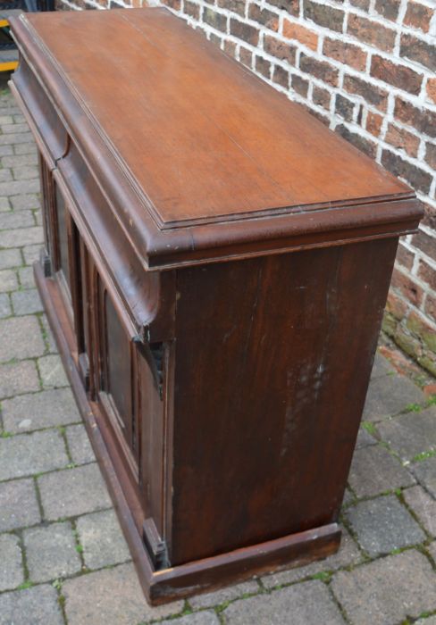 Victorian mahogany sideboard (plinth requires reattaching) L 137 cm D 46cm Ht 90cm - Image 2 of 2